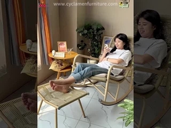 Chaise de rotin à bascule pour patio