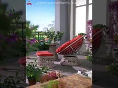 Chaise tournante en rotin de patio