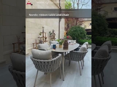 Ensemble de meubles de patio de loisirs avec des fauteuils en rotin PE de style européen et une table en aluminium