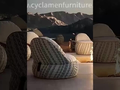 Couchette et table en aluminium en rotin en PE