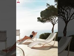 Une simple piscine de jardin moderne en bois de teck chaise de loisirs en aluminium lit de salon pour dormir