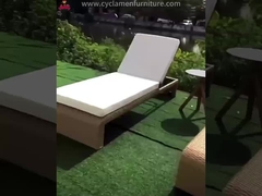 Modern Outdoor Garden Pool Lazy Patio Leisure Chair PE Rattan Twisted Vine Lit de salon Pour le sommeil