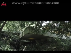 Chaises en rotin PE contemporain Chaise à bascule en bois de teck ensemble de meubles personnalisés pour l'extérieur