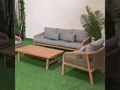 Customzie haut de gamme Nordique jardin canapé en bois massif ensemble en bois de teck en extérieur chaises de table de loisirs