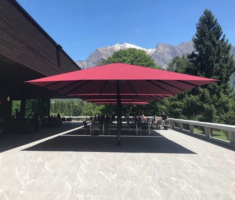 Buy Outdoor Commercial 7*7M Square Garden Parasol Umbrella With LED Lights online manufacture