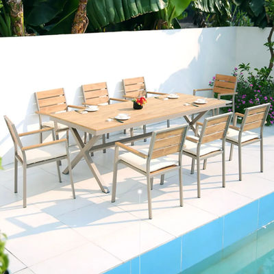 comprar Conjunto de comedor de jardín de aluminio exterior con material resistente a los rayos UV fabricación en línea