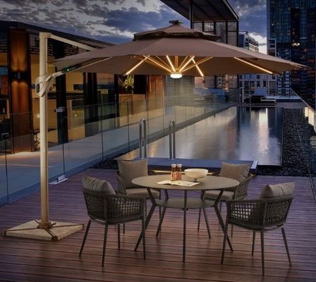 Buy Sun Outdoor Aluminum Beach Umbrella LED Light Parasol 2.7M online manufacture