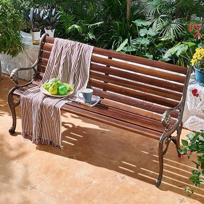 Beli 1.5m Cast Aluminium Outdoor Park Carbon Fiber Wood Bench pembuatan online