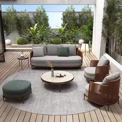 Beli Aluminium Frame Rattan Outdoor Furniture Set Waktu luang Patio Furniture pembuatan online