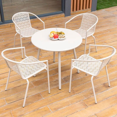 Buy Stainless Steel Outdoor Metal Cafe Table And Chairs Set For Sun Protection online manufacture
