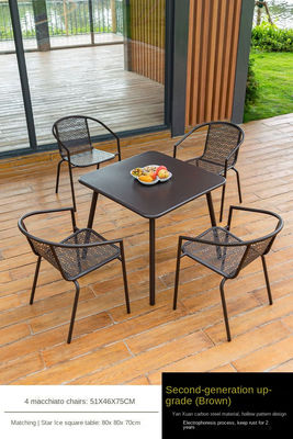 Buy Carbon Steel 4 Seater Cafe Table Set Outdoor 600*730mm / 700*730mm online manufacture
