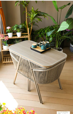 Buy Soft Doll Cotton Cushion Contemporary Style 3Piece Outdoor Patio Table and Chair Set online manufacture