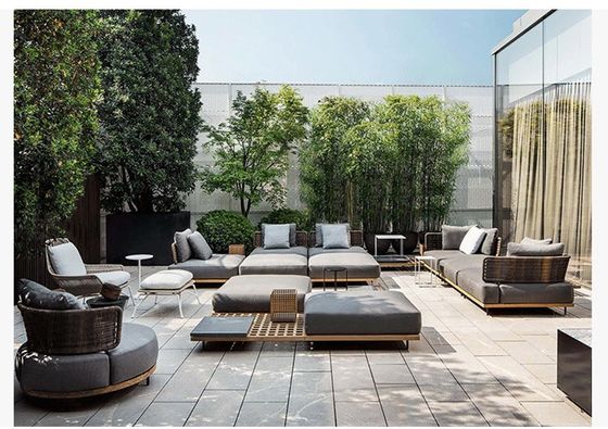 Buy Nordic Outdoor Garden Aluminum Sofa Leisure Hotel PE Rattan Luxury Combination Sofa online manufacture
