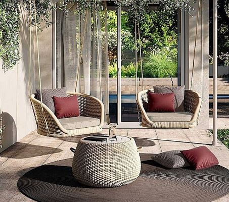 kupować Morden Patio Outdoor Garden Tkaną linę Wiszący koszyk w stylu nordyckim Krzesła huśtawkowe dla szczurów produkcja internetowa