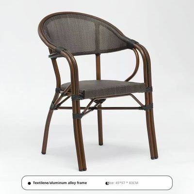 comprar Mesa de comedor al aire libre y silla apilada Conjunto de restaurante de diseño moderno mesa de café de ratán PE fabricación en línea
