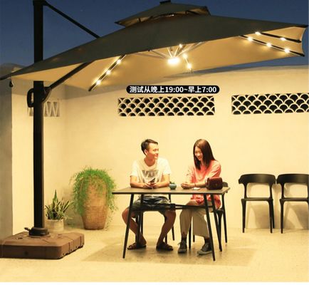 Buy Outdoor Patio Umbrellas Garden Courtyard Parasol With LED Light And Customized Logo online manufacture