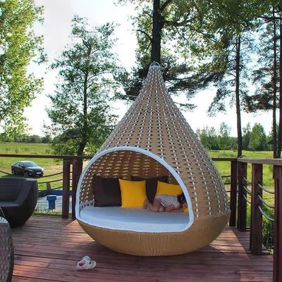 Buy Eco Friendly Beach Garden PE Rattan Lying Bed 2-3 Person Lounge Leisure Chair online manufacture