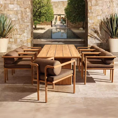Outdoor Teak Dining Teakwood Patio Table And Chairs Anti Corrosion Anti Cracking