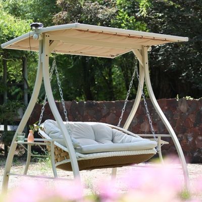 Metal Steel Frame Garden Double Swing Chair