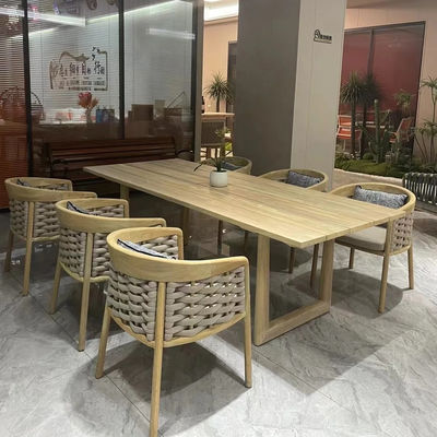 Anti Corrosion Grade 3A Teak Rattan Effect Garden Furniture Sofa Set For Balcony