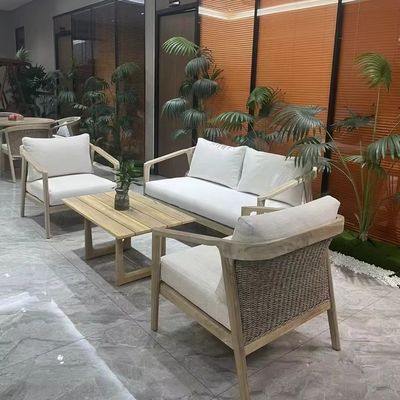 Nordic Design Patio Sofa Set All Weather Rattan For Balcony Rest Seats And Sleep Bed