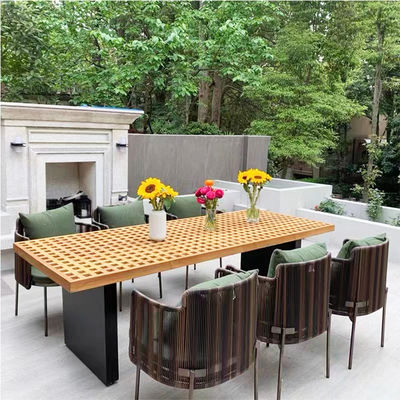 Customize Color Outdoor Garden Patio Dining Table And Chairs PE Rattan Modern Chair Set