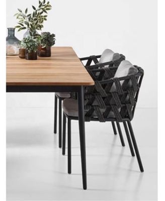 Contemporary Teak Wood Garden Set Outdoor Furniture Coffee Dining Table Rattan Chair