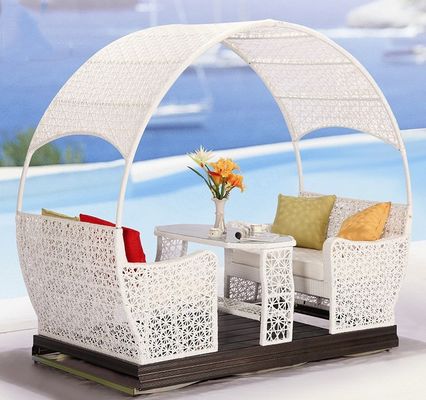 Luxury Four Person Wicker Rocking Chair Patio Furniture With Metal Frame
