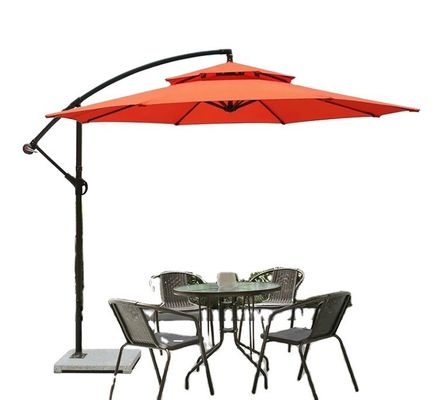 2.5m Double Canopy Umbrella Cantilever Garden Parasols Sun Protection