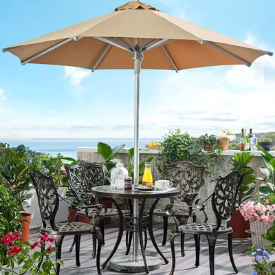 Aluminum Large Garden Patio Umbrella Beach Sun Parosol Pole Stand Umbrella 2.7M