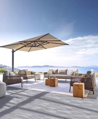 Nordic Style Aluminum Frame Modular Rattan Garden Furniture Sofa