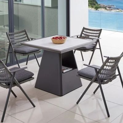 OEM Outdoor Furniture Terrace Table And Chairs With High Density Sponge Cushion