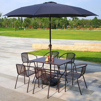 200g Polyester Fabric Round Large Garden Parasols Umbrella With Stainless Steel Pole