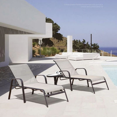 Morden Sun Resistant Aluminum Pool Chaise Chairs With Adjustable Backrest