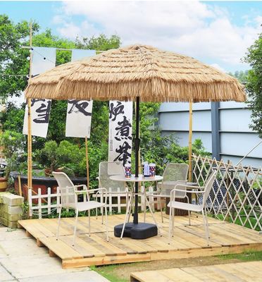 Courtyard Beach Parasol With Straw Thatch