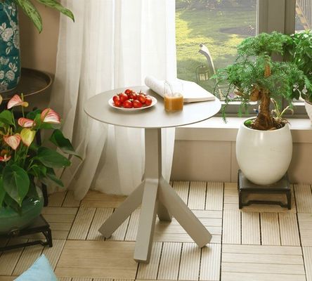 Nordic Style Outdoor Round Top Aluminium Coffee Tea Table For Balcony Garden Beach