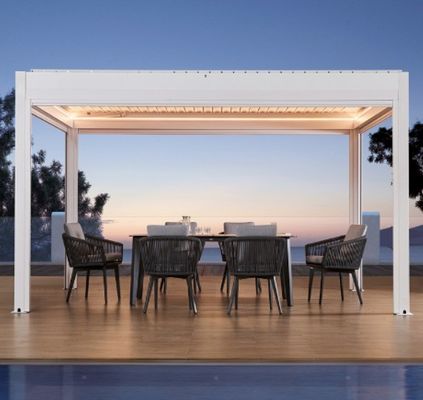 Villa Garden Opening Louver Roof Sunshade Aluminum Alloy Outdoor Pergola And Gazebo 3.0*3.0M