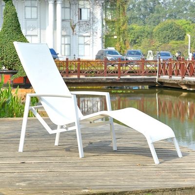 Coastal Outdoor Aluminum Folding Chaise Lounge Chairs For Casual / Sleeping
