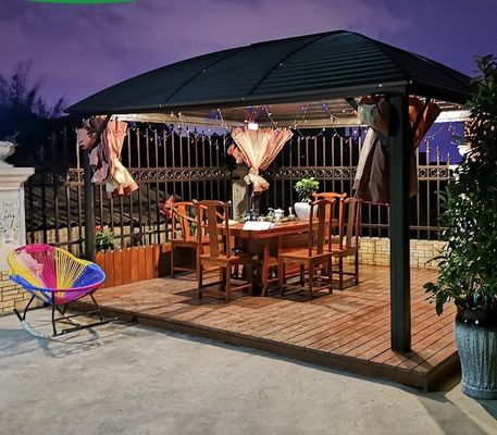 Powder Coated Frame Outdoor Canopy Hardtop Waterproof Patio Canopy Summerhouses
