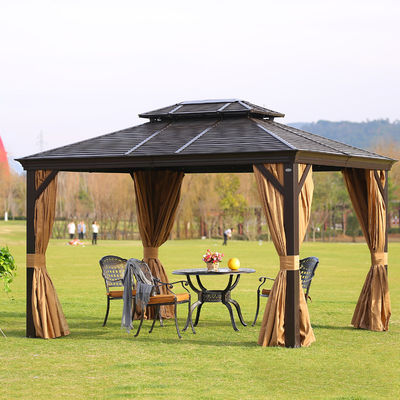 180g Waterproof Fabric Steel Frame Gazebo With Curtains 3.0x3.0m