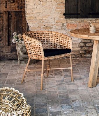 Balcony Garden Teak Wood Table And Alumiunm / Rattan Chairs Set