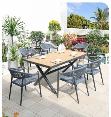 OEM Acceptable European Design PE Rattan Chair and Aluminium Table for Outdoor Furniture