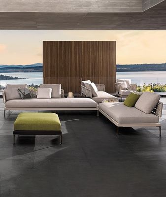 Aluminum Frame Braided Roap Rattan Outdoor Sofa And Table Set Leisure Patio Furniture