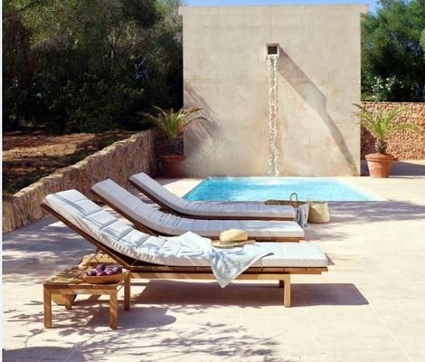 Customized Luxury Pool Teak Wood Lounge Chair With Wheels Lesiure Bed