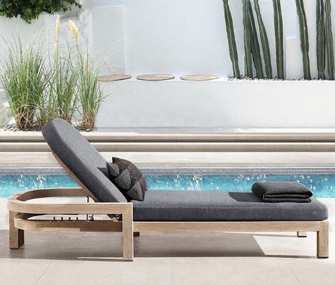 Customized Luxury Pool Teak Wood Lounge Chair Leisure Bed