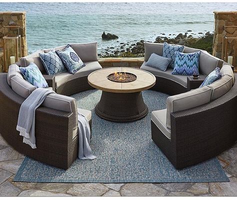 Popular Modern Garden Hotel Courtyard PE Rattan Curved  Diameter 3M Sofa Set