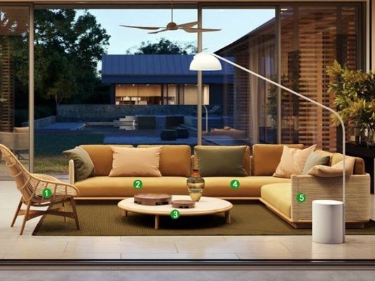 Exquisite Design Courtyard Garden Hotel Teak Wood Aluminum Sofa Set Outdoor Furniture
