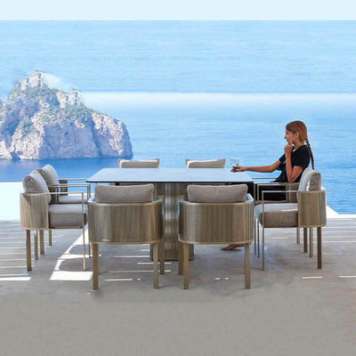 Exquisite appearance Customized Outdoor Garden Stainless Steel Table Chair Set For Dining