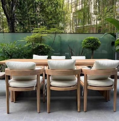 Outdoor Teak Dining Teakwood Patio Table And Chairs Anti Corrosion Anti Cracking