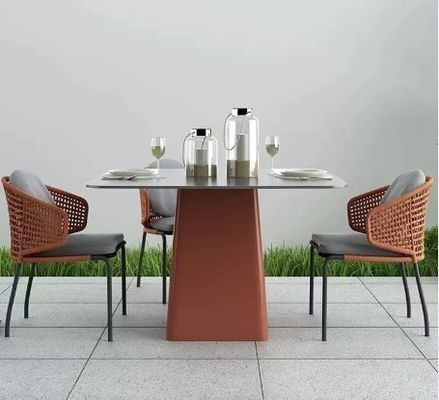 Outdoor Furniture Customize Luxury  Woven Wicker Chairs And Table For Garden Patio Dining